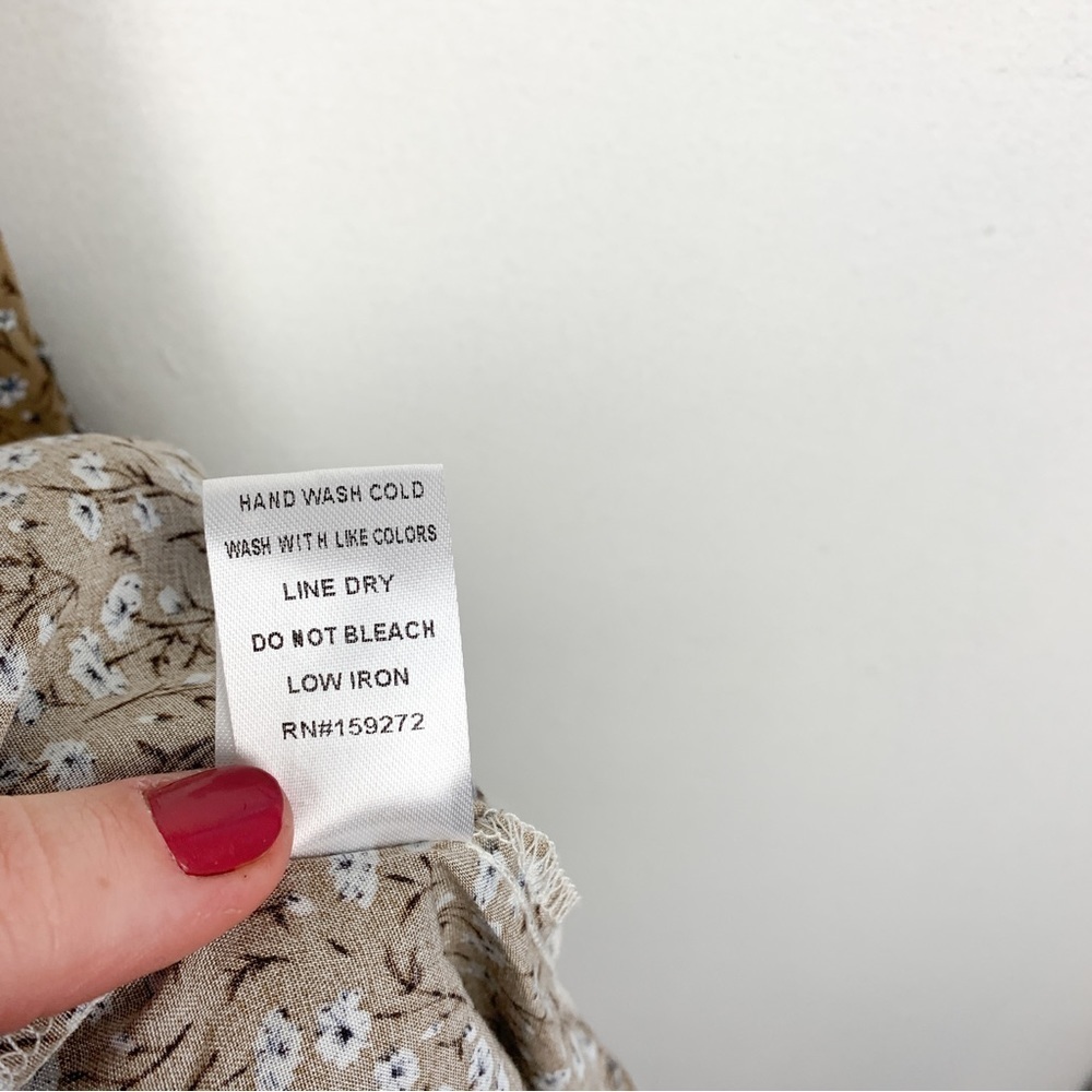 NWT Gigio USA Ruffle Floral Prairie Peasant Midi Dress Sz L - Picture 9 of 9